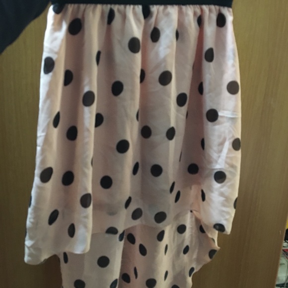 High low polka dot pink dress - Picture 2 of 4
